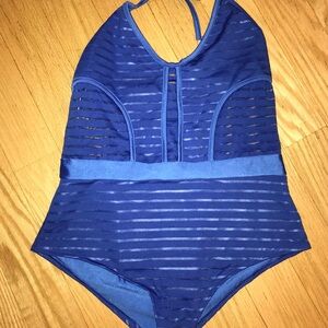 Super cute bright blue one‎ piece bathing suit!
